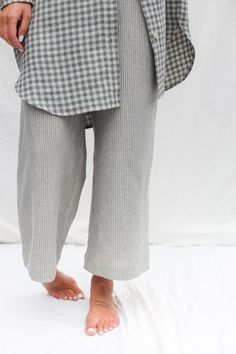 Made from a mid-weight pre-washed highest quality linen. Comfortable fit, elegant and feminine look. Versatile, perfect for everyday and special occasions. Styling tip: pair with our oversized gingham linen shirtdress. • Handmade in our studio • Designed to have comfortably fit • Wide, straight, cropped legs • Elastic waistband • Side pockets • Available from XXS to XXL size or can be made in a custom size Striped Linen Pants For Loungewear, Striped Relaxed Fit Linen Bottoms, Striped Linen Bottoms Relaxed Fit, Striped Linen Wide Leg Pants, Striped Wide Leg Linen Pants, Striped Wide-leg Linen Pants, Striped Linen Wide-leg Pants, Wide Leg Striped Linen Pants, Striped Linen Bottoms For Spring