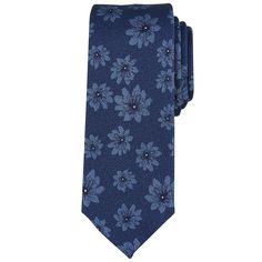 Show off your sense of style with this floral men's skinny tie from Bespoke. Show off your sense of style with this floral men's skinny tie from Bespoke. Floral design 2.5-inches wide Narrow width complements slim, modern dress apparelFABRIC & CARE Polyester Spot clean only Imported Size: One Size. Color: Navy. Gender: male. Age Group: adult. Blue Floral Print Suit And Tie Accessories For Business, Classic Fitted Ties With Floral Print, Fitted Blue Floral Suit And Tie Accessories, Classic Fitted Floral Print Ties, Spring Floral Print Fitted Suit And Tie Accessories, Modern Dress, Show Off, Wedding Styles, Product Features