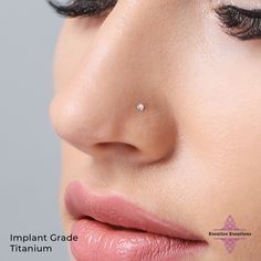 a close up of a woman's nose with the word implantt grade on it