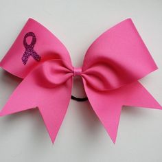 Pink cheer bow.with breast cancer awareness ribbon Pom Squad, Glitter Cheer Bow, Cheer Spirit, Best Bow