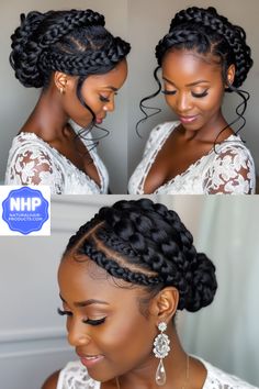 See 55 gorgeous wedding hairstyles that perfectly showcase your naturally curly or textured hair! From elegant halo updos with tiaras & floral crown to stunning braids, we've got the perfect style for every bride who wants to feel confident and stunning on her big day. Say 'I do' to these beautiful looks and create lifelong memories that reflect your unique sense of style and beauty. Wedding bridal hairstyles for Half up half down, protective updos, locs bridal styles, Long hair, Bridesmaids hair, South Indian themed, Simple Short hair bridal looks, Natural Black curly bridal looks, Easy styles, Afro, Dreadlock, Updo, styles that compliment Veils of different lengths, Men's favorites, Medium hair length styles, Brunette Natural curly, Bob & Braids, Short TWA styles, DIY Natural, simple afr Black Bridesmaids Hairstyles