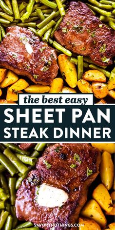 the best easy sheet pan steak dinner with green beans and potatoes