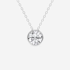 The very modern model of the classic solitaire pendant,  a stunning round lab grown diamond is held tightly in a bezel setting.  This pendant is meant to be worn every day, at work or play! Solitaire Necklace, Diamond Solitaire Necklace, Solitaire Necklaces, Round Moissanite, Solitaire Pendant, Bezel Diamond, Exquisite Jewelry, Moissanite Diamonds, Perfect Ring