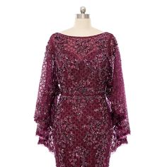 Elegant maxi burgundy red sequins lace mother of the bride/groom evening dress with long sleeves. This dress is made to order and turn around time is around 6-8 weeks. If you need rush service, please contact us prior to placing your order. Bra padding and boning Sequin, lace Zipper closure Standard size orders, please refer to our size chart. Custom-size dress will be made based on the measurements provided. The measurement form will be emailed. Custom Size Dresses, Dress With Long Sleeves, Red Sequin, Padded Bras, 8 Weeks, Burgundy Red, Bride Groom, Mother Of The Bride, Evening Dress