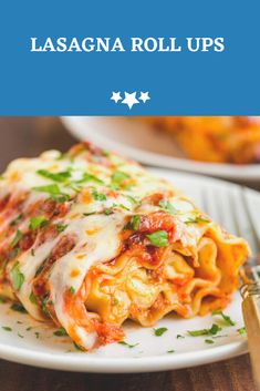 lasagna roll ups on a white plate