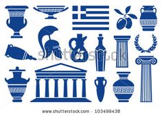 ancient greek symbols and design elements royalty free stock photos - image 399782