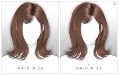 the hair styles are shown in three different positions, one is brown and the other is light brown