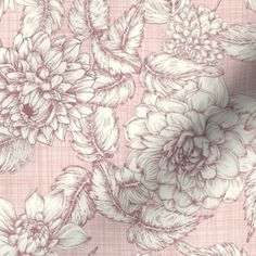 pink and white floral print fabric