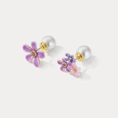 Forget-Me-Not Flowers Pearl Stud Earrings are pretty flower earrings from Selenichast jewelry store. They will be the best bright earrings in your jewelry box, if you like flower jewelry or even natures jewelry. Mother's Day Flower Earrings, Flower Earrings For Mother's Day, Purple Flower-shaped Pierced Earrings, Elegant Purple Jewelry With 3d Flowers, Flower Shaped Pearl Earrings With 3d Flowers As Gift, Mother's Day Flower Shaped Earrings With Charm, Anniversary Flower Single Earring, Bright Earrings, Forget Me Not Flowers