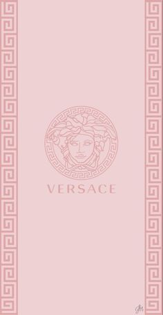 the versa logo on a pink cover with greek border and an image of a woman's face