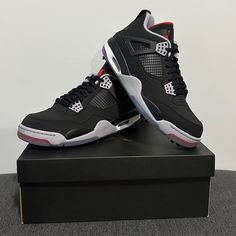 Nwt Nike Jordan Iv G Golf Sneakers Black / Fire Red-Cement Grey Size: Mens 10 / Women 11.5 Reasonable Offers Are Welcome! Air Jordan 4 Sports Shoes With Branded Insole, Mid-top Air Jordan 4 Sports Shoes, Gray Air Jordan 4 Sporty Streetwear, Air Jordan 4 Mid-top For Sports, Black Air Jordan 4 High-top Breathable, Sporty Air Jordan 4 Mid-top Breathable, Sporty Breathable Air Jordan 4 Mid-top, Black Breathable High-top Air Jordan 4, Air Jordan 4 Black With Red Sole For Sports