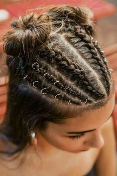 Kardashian Hair, Braided Bun Hairstyles, Simple Ponytails, Girl Haircuts, Festival Hair, Hair Rings, Favorite Hairstyles, Boho Hairstyles, Braids For Long Hair