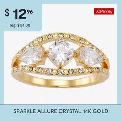 Ring Style: 3-Stone RingsFeatures: In A Gift Box, Nickel FreeShape: CushionStone Cut: CushionStone Millimeter Measurement: 5 Mm Width, 5 Mm LengthMetal Color: Gold ToneBand Width: 4mmCare: Wipe CleanStone Type: 22 Crystal, 3 Cubic ZirconiaMetal: 14k Gold Over BrassCountry of Origin: Imported 14k Gold Crystal Ring With Si Clarity For Anniversary, Anniversary Yellow Gold Crystal Ring With Si Clarity, Luxury 14k Gold Crystal Ring For Anniversary, Anniversary Yellow Gold Crystal Ring With Diamond Accents, Elegant Gold Three Stone Crystal Ring, 14k Gold Crystal Ring For Anniversary, Tarnish Resistant, Elegant Gold Three-stone Crystal Ring, Cubic Zirconia, Fashion Rings