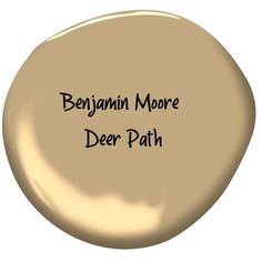 a close up of a paint bottle with the words bejamini moore deer path on it