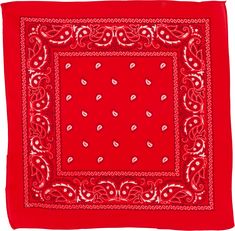 a red bandanna with hearts on it