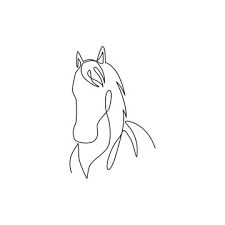 a line drawing of a horse's head