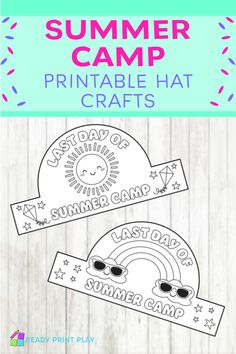 the summer camp printable hat craft is shown