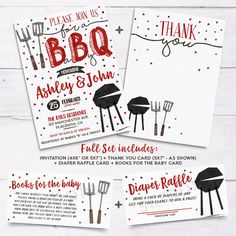 bbq baby shower party printables and thank you notes for your little one