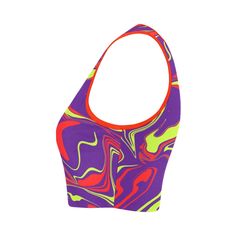 Original 80s inspired psychedelic design available from BigTexFunkadelic™️, perfect for EDC! Features a trippy purple, lime green, and red print. * 3.42 oz, designed for fashion women, stylish and personalized.* Made from Polyester 94%, Spandex 6%, wearing comfortable.* Soft, stretchy, lightweight and quick drying.* Sizes: XS, S, M, L, XL, XXL, XXXL.* Using heat sublimation technique to prevent discoloring, long-lasting effects.* Machine washable at 60℃. Garment Measurement: Fitted Crop Top, Yellow Design, Pink Doll, Workout Crop Top, Black Oil, T Shirt Photo, Black And White Abstract, Black N Yellow, Lime Green