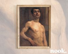 a painting of a man with no shirt on