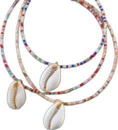 Multicolor Beaded Shell For Beach, Multicolor Beaded Necklaces For Beach, Multicolor Beaded Necklace For Beach, Multicolor Strand Shell Necklace, Multicolor Strand Shell Necklace For Vacation, Multicolor Strand Shell Necklace For Beach, Multicolor Vacation Shell-shaped Shell, Beach Shell With Colorful Beads And Adjustable Fit, Beach Adjustable Shell With Colorful Beads