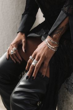 Edgy Jewelry Photography, Bracelet Photography, Jewelry Combos, Watch Photography, Gem Collection, Child Of Wild, White Tights, Gold Statement Ring, Linking Rings