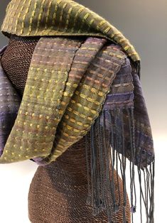 Handwoven Silk and Wool Scarf: Timna Sunset Blue Bus, Steam Press, Hot Desert, Hand Painted Yarn, About History, Handwoven Scarf, Ancient World, Handwoven Fabric, Open Window