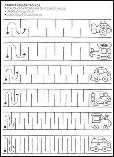 a printable worksheet for children to learn how to write and draw cars