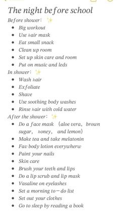 Night Before School Routine, The Night Before School, 7th Grade Tips, Before School Routine, School Night Routine, Night Before School, School Routine For Teens, Morning Routine School, School Preparation