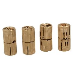 brass plated metal screws are shown in three different sizes and shapes, with the top