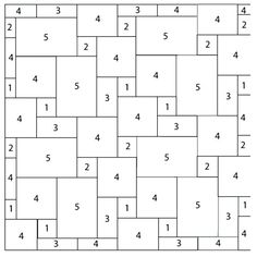 an image of a puzzle board with numbers on the top and bottom, as well as four