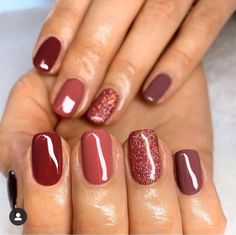 Fall Gel Nails, Manicure Gel, Gold Nail, Cute Gel Nails, Short Acrylic Nails Designs, Dipped Nails, Autumn Nails