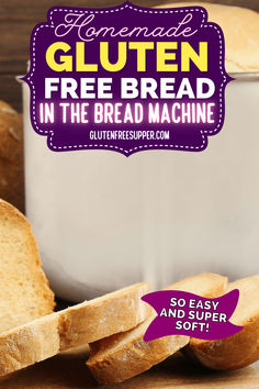 A photo of gluten free bread made in a bread machine. Easy Gluten Free Bread Recipe, Gluten Free Bread Brands, Easy Gluten Free Bread, Gluten Free Bread Recipe Easy, Gluten Free Bread Recipe, Gluten Free Instant Pot Recipes, Gluten Free Bread Machine, Gluten Free Crock Pot Recipes, Easy Bread Machine Recipes