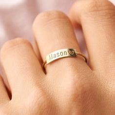 #etsy #namering #daintyring #giftforher #stackabkering #usa #uk #custimizedgift #personalizedjewelry #goldring #promisering #christmasgift #handmadeitems #stackingring #silverring #rings #birthdaygift #shopping #post #weddinggift #anniversarygifts Initial Gifts, Mother Rings, Name Rings, Custom Ring, Luxury Rings, Favorite Rings, Engraved Rings, Types Of Rings, Steel Jewelry