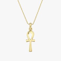 Introducing our exquisite Ankh Necklace, a symbol of eternal life and a timeless piece of jewelry.  Crafted in 14K Solid Gold, this necklace not only exudes elegance but also offers durability, making it perfect for everyday wear. Whether you're looking for a meaningful gift or a timeless accessory to complement any outfit, this Ankh Necklace is the perfect choice.  PRODUCT DETAILS * Material: 14K Solid Gold (real solid gold, no gold-filled or no gold plated material) * Choice of Gold Color: Yel Ahnk Symbol, Ankh Symbol, Luck Necklace, Ankh Necklace, Jewelry Minimal, Good Luck Necklace, Necklace Mom, Symbol Necklace, Gold Cross Necklace