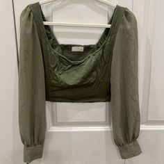 Worn Once, Brand New Condition Green Top, Green Tops, Urban Outfitters Tops, Urban Outfitters, Long Sleeve Tees, Womens Tops, Tops & Tees, Brand New, Long Sleeve