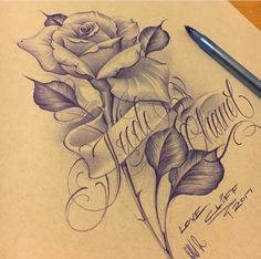 a pencil drawing of a rose with the words love and change