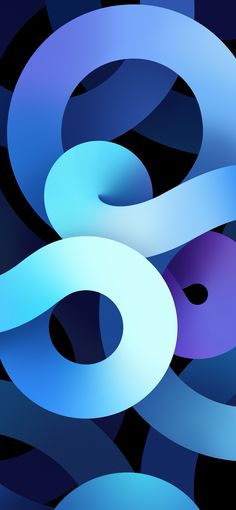 an abstract blue and purple background with circles in the shape of letters that appear to be interlocked