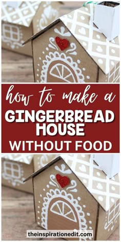 how to make a gingerbread house out of paper and cardboard with food on top