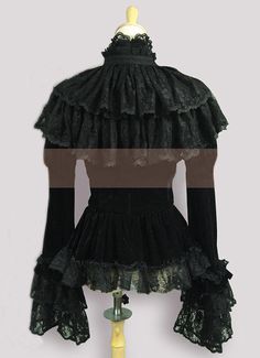 Vintage Gothic Costume Party Coat Female Ruffled Lace Tops Velvet Shawl Skirt Jacket     Condition: Brand New   Color: As Picture   Material: Velvet   Sleeve Length:Long Sleeve   Neckline: Stand Collar     Size:(cm)   S    Bust84cm   Waist70cm   Shoulder35cm   Sleeve59cm   Length56cm      M    Bust88cm   Waist74cm   Shoulder36cm   Sleeve60cm   Length57cm     L  & Gothic Winter Skirt For Party, Elegant Formal Halloween Outerwear, Spring Costume Party Skirt With Ruffles, Elegant Formal Outerwear For Halloween, Fitted Ruffled Skirt For Costume Party, Costume Ruffled Tiered Skirt, Halloween Costume Skirt With Ruffles, Halloween Party Skirt With Ruffles, Halloween Fitted Ruffle Skirt