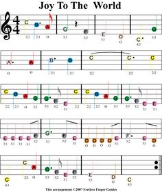 an easy guitar tab with the words joy to the world on it