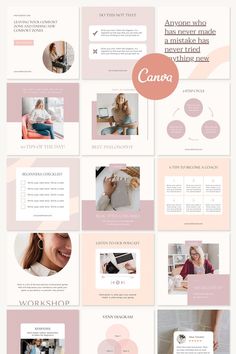 the website design is designed to look like it has many different colors and shapes, including pink