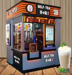 bubble tea vending machine Boba Vending Machine, Vending Machine Drinks, Vending Machine Design Ideas, Cool Vending Machine Ideas, Pizza Vending Machine, Ice Cream Vending Machine, Vendor Machine, Tea Vending Machine