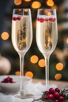 A festive White Christmas Mimosa garnished with frozen cranberries, served in a sugar-rimmed champagne flute, set against a holiday-themed backdrop. White Cranberry Mimosa, White Christmas Mimosa, Cocktail With Champagne, Festive Drinks Christmas, Mock Champagne, White Mimosa, Hot Christmas Drinks, Holiday Party Recipes, Easy Winter Cocktails