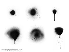 black ink splatters on white paper