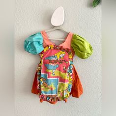 Euc Liboosha Apron Dress - Alice In Wonderland 4t, Snap Button Closure On Back And Waist Tie Multicolor Fitted Cotton Bubble Romper, Fitted Multicolor Cotton Bubble Romper, Fitted Multicolor Bubble Romper For Playtime, Playful Fitted Multicolor Bubble Romper, Playful Multicolor Bubble Romper For Playtime, Apron Dress, Recycle Clothes, Dress Vintage, Kids' Dresses