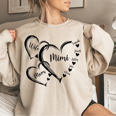 Personalized Dog Mom Heart Sweatshirt, Personalized Dog Name Hoodie, Dog Mom Gift, Gift For Dog Lover Cute and Creative Designs: Exquisite and lovely patterns, special elements make the perfect designs. The people who wear them will be proud. At the same time, they also show the love for family. Suitable for many occasions such as Christmas, Father's Day, Mother's Day, birthday This classic crew-neck sweatshirt is an essential basic item for anyone’s wardrobe. The ribbed cuffs on the sleeves and Message Necklace, Heart Sweatshirt, Embroidered Sweatshirt, Dog Mom Gifts