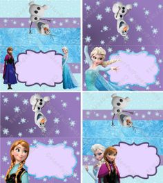 the frozen princess and her friends are all in different frames