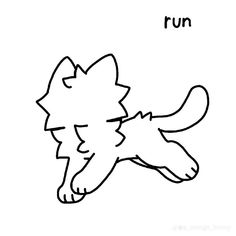 a drawing of a dog running with the word run in it's center and bottom corner