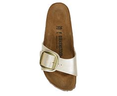 Birkenstock Madrid Big Buckle Women s Footbed Sandal Accent your style in the Birkenstock Madrid Big Buckle women s footbed Sandal. With an oiled leather upper featuring a single strap with a large buckle for flair, this Slip-On also has a smooth suede lining. The anatomical cork-latex footbed cradles your foot, while the EVA outsole offers some traction. Leather upper Slip-On Suede liningAnatomic cork-latex footbedEVA outsole Casual Gold Slides With Buckle Closure, Classic Gold Sandals With Leather Footbed, Gold Leather Footbed Sandals With Textured Footbed, Gold Leather Slides With Leather Footbed, Gold Footbed Sandals With Removable Insole, Casual Gold Footbed Sandals With Removable Insole, Gold Slip-on Slides With Leather Footbed, Gold Leather Slides With Round Toe, Gold Leather Slides With Textured Footbed